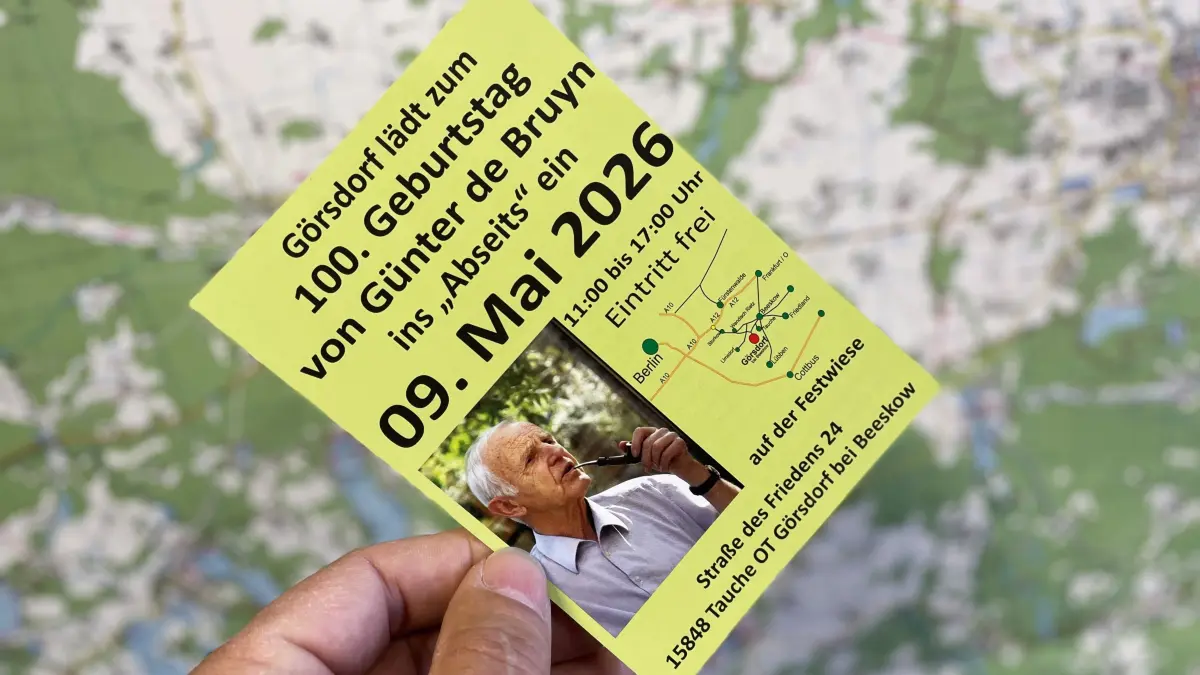 Die Flyer sind gedruckt, die letzten Besprechungen der Organisatoren in Görsdorf bei Tauche finden statt. Am 9. Mai lädt das Dorf zum 100. Geburtstag von Günter de Bruyn.