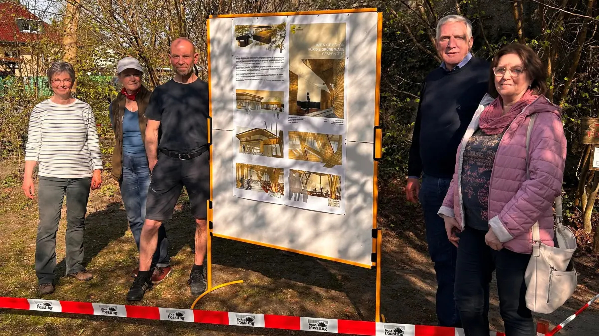 Teile der Initiative rund um die Petition zum Bau der Grünen Wabe in Schöneiche: Else Bokelmann, Birgit Schürmann, Jörg Holler, Michael Hofmann, Sigrun Illmann (v.l.n.r.)