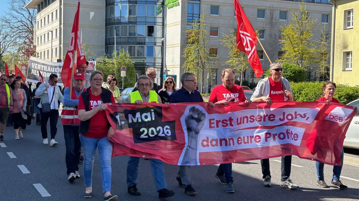 Kundgebung Demonstration 1. Mai Hennigsdorf