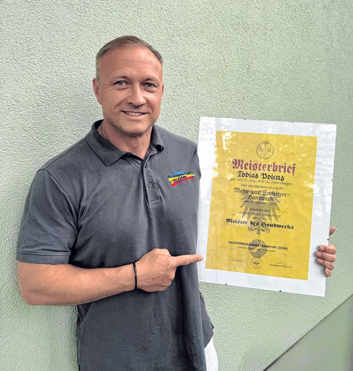 In vierter Generation: Tobias Polenz ist bereits seit über 20 Jahren Handwerksmeister. ⇥Fotos (2): Malermeister Polenz