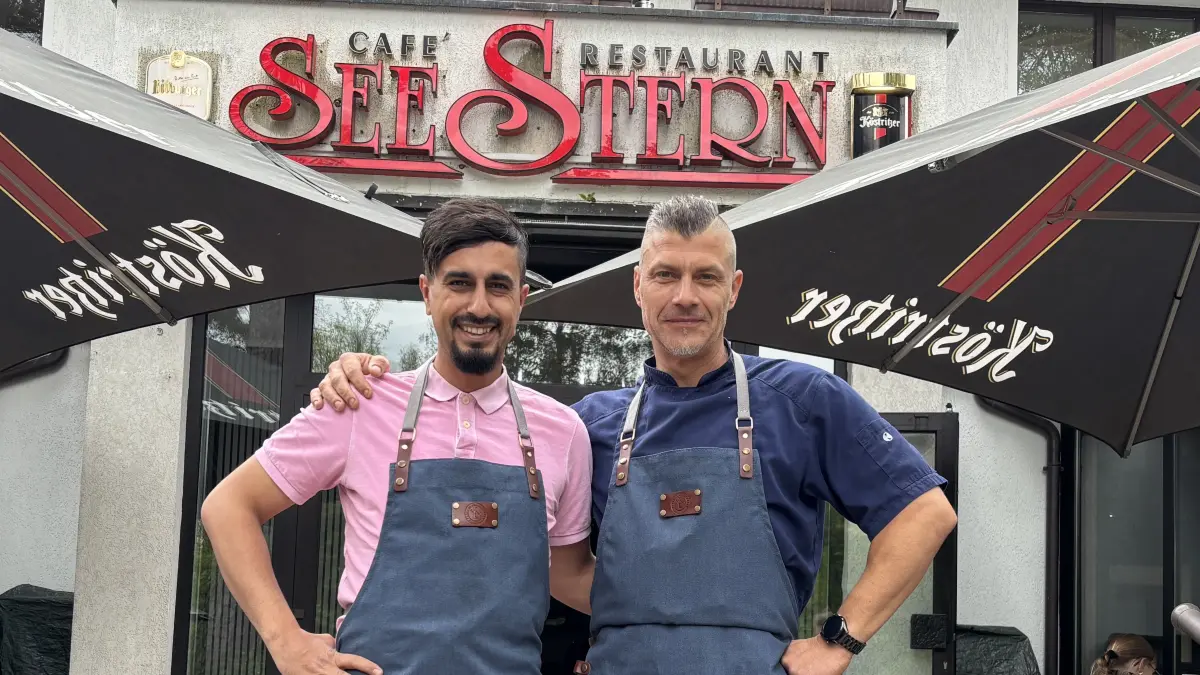 Eigentümerwechsel im Café und Restaurant Seestern Bad Saarow: Inhaber Reshad Hamid (l.) mit seinem Küchenchef Alexander Schellbach sind ein gutes Team. Geboten wird deutsche Küche zu akzeptablen Preisen.