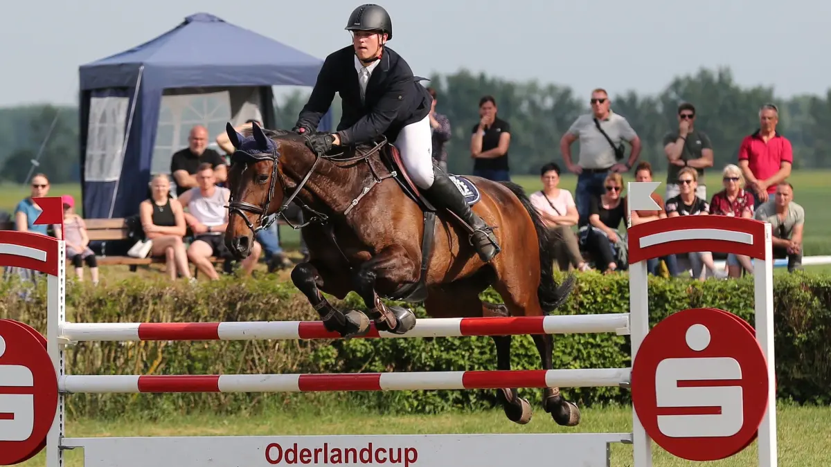 Lokalmatador William Thieme landete im vergangene Jahr im S-Springen um den Goßen Preis mit Balique mit 8 Fehlerpunkten auf Rang sieben.