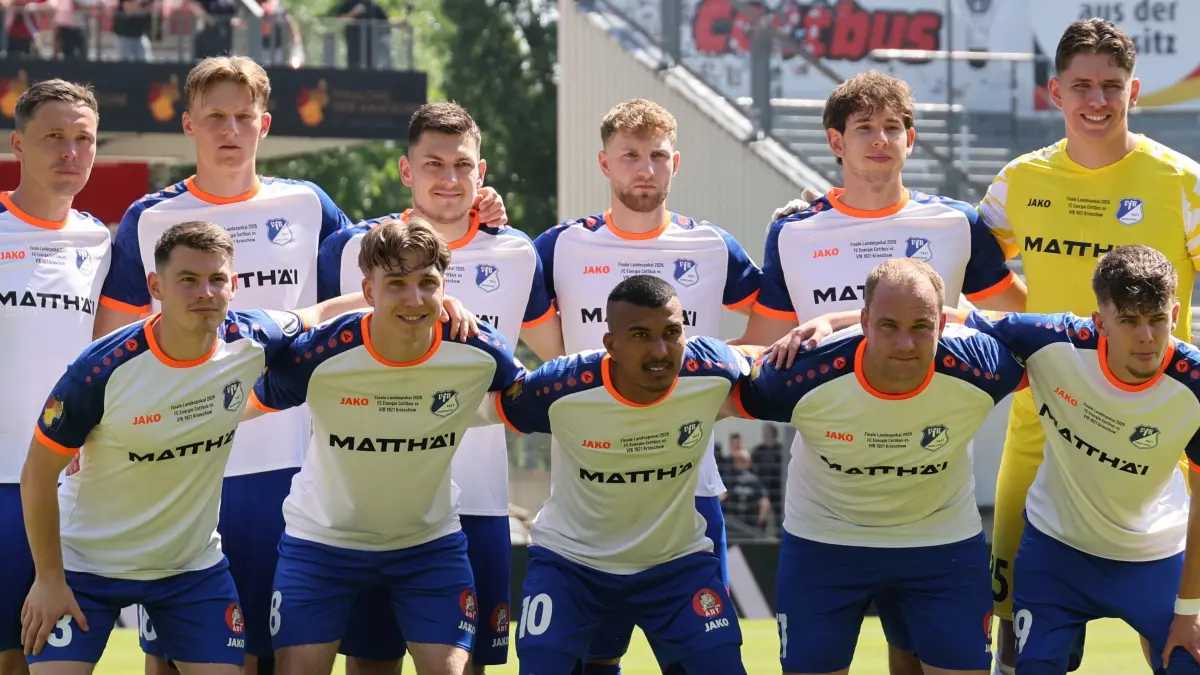 Fussball Landespokal Brandenburgt 2025/2026 Finale FC Energie Cottbus - VfB Krieschow 1921: VfB Krieschow