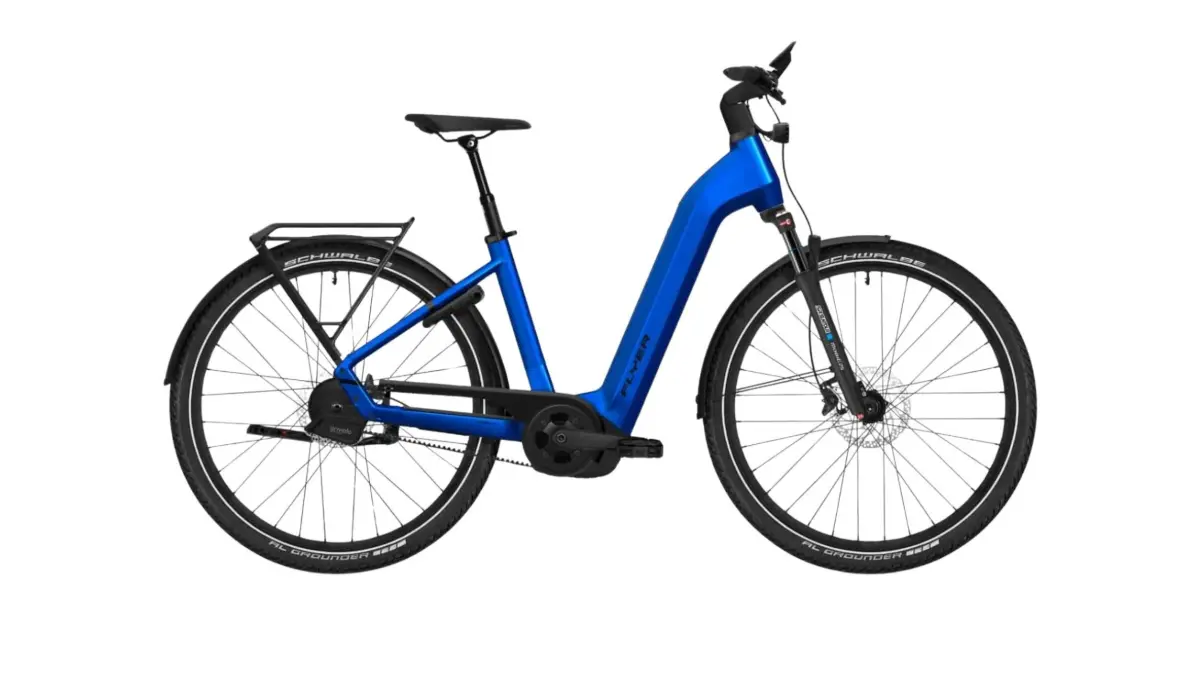Flyer Gotour 7.23 Auto E-Bike Trekkingrad Tiefeinsteiger 29 Zoll blau