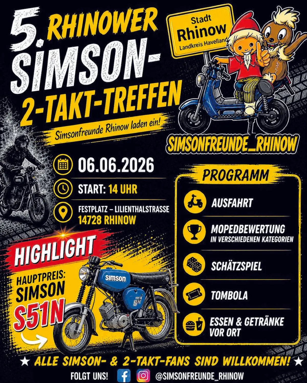 Das Treffen ist nicht nur für junge Leute ein Top-Ereignis. Hier können Leute jeden Alters vorfahren. Im Vorjahr nutzten etwa 250 Mopedfahrer die Gelegenheit. Am 6. Juni 2026 ist erneut eine gemeinsame Ausfahrt geplant.