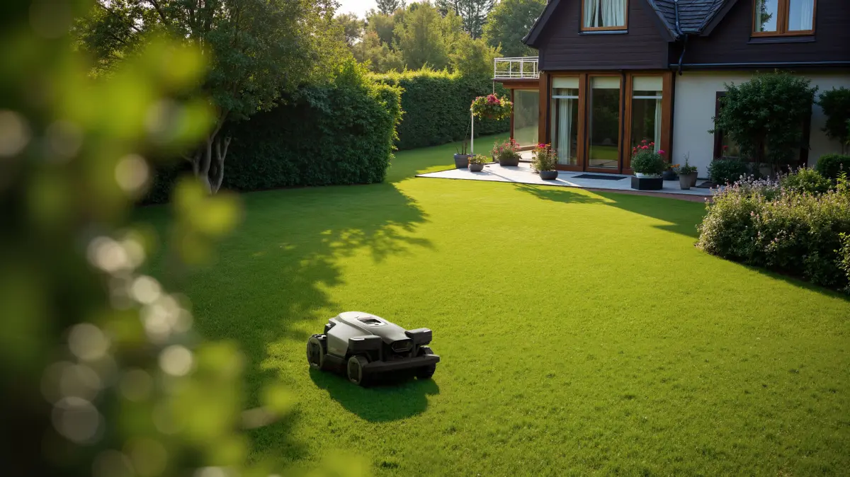 RockMow Z1. Ideales Terrain für die Variante mit RTK. Große Flächen unter freiem Himmel.