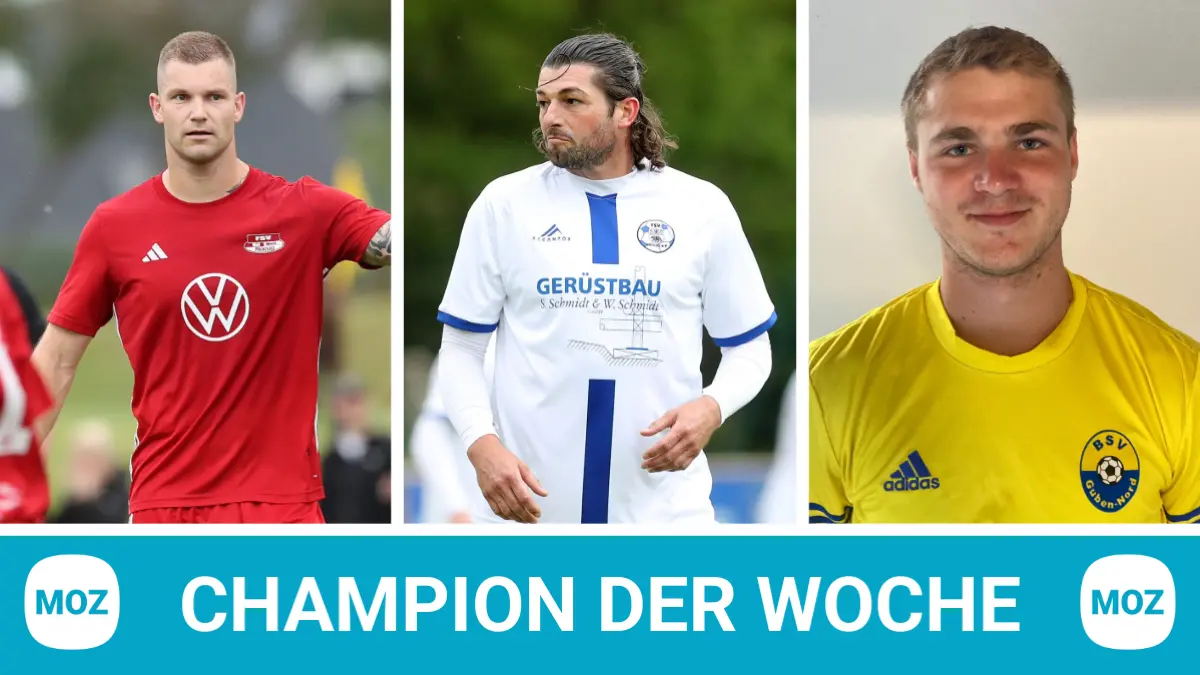 Die Fußballer Danny Blume, Marcel Stutter und Luca Bäcker sind die neuen Kandidaten für den MOZ-Champion der Woche.
