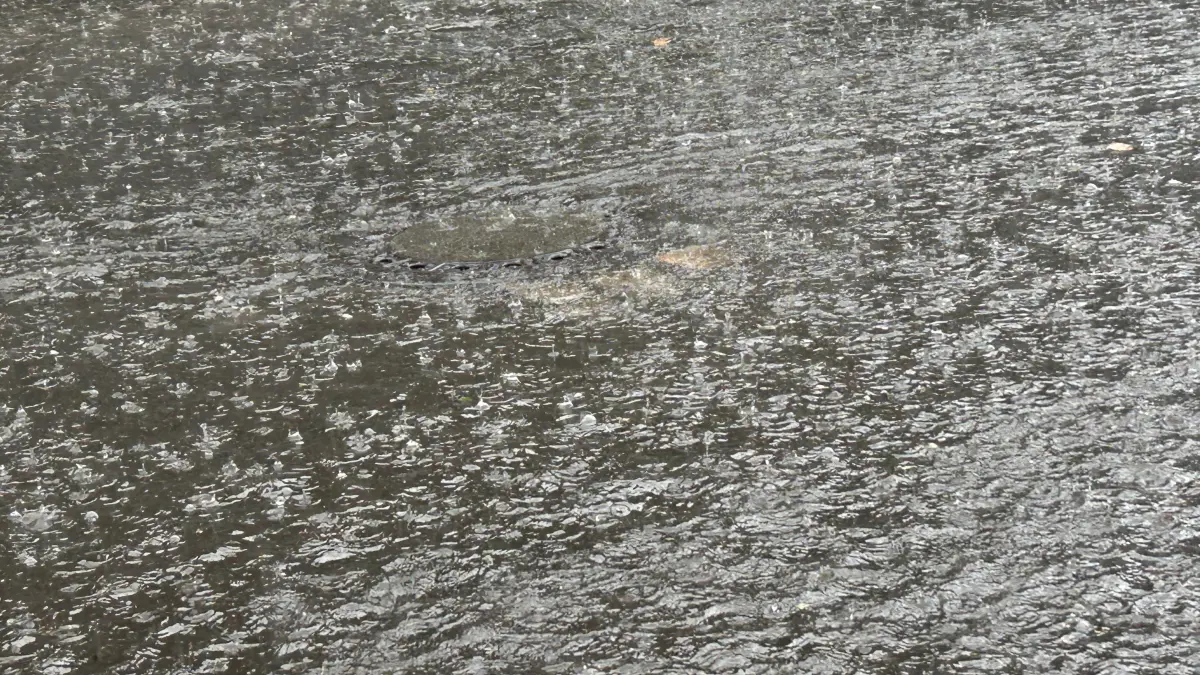 Die Kanalisation konnte die Wassermassen so schnell gar nicht fassen.