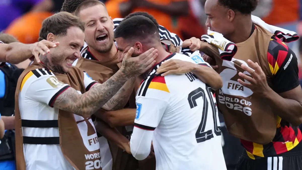 June 20, 2026, Toronto, On, CANADA: Germany players celebrate with Deniz Undav 26 after his second goal against Ivory Coast during stoppage time in the second half of a World Cup Group E soccer match, in Toronto, on Saturday, June 20, 2026. Canada News - June 20, 2026 PUBLICATIONxINxGERxSUIxAUTxONLY - ZUMAc35_ 20260620_zaf_c35_241 Copyright: xFrankxGunnx