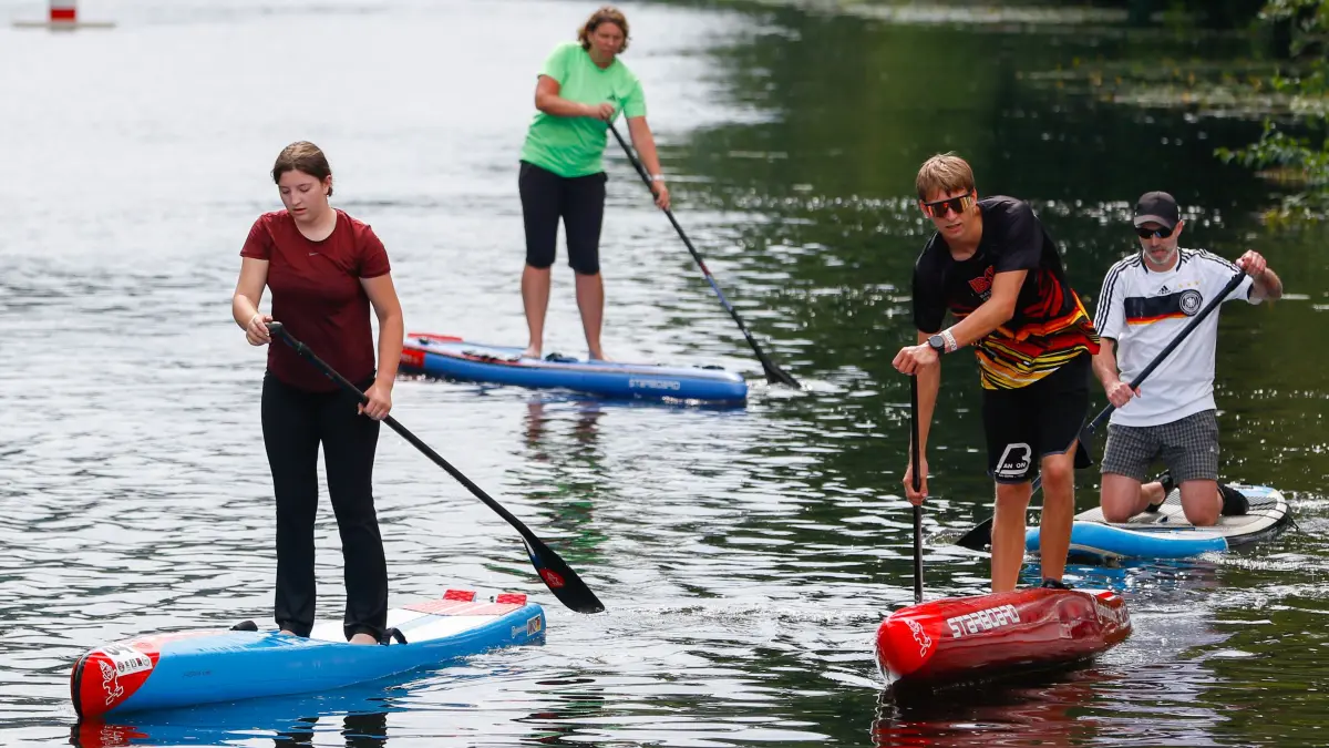 Premiere auf dem Stadtfest in Oranienburg 2026: Das Wassersportzentrum organisierte zum ersten Mal ein SUP Stand-Up-Paddle Rennen Wettbewerb auf der Havel