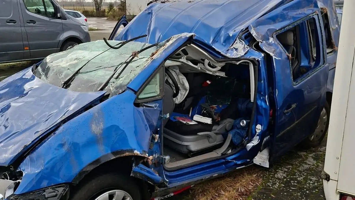 Das Unfallauto, in dem der Unfall passiert ist.