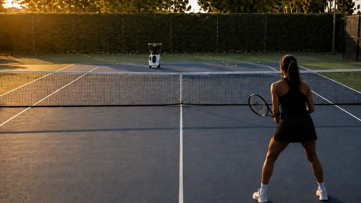 Pongbot Pace S Pro. Nahezu perfekter Trainingspartner auf dem Tennisplatz.