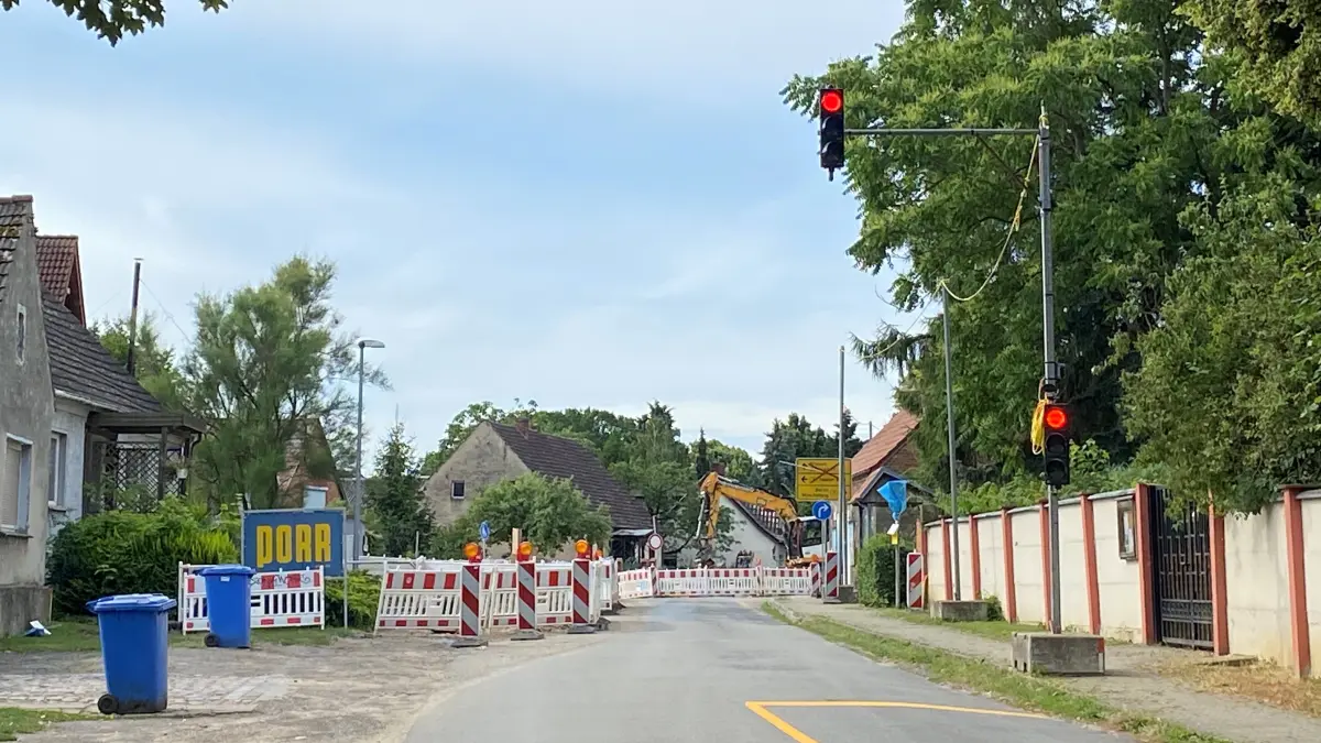Sperrung in Treplin - Sanierung der B5
