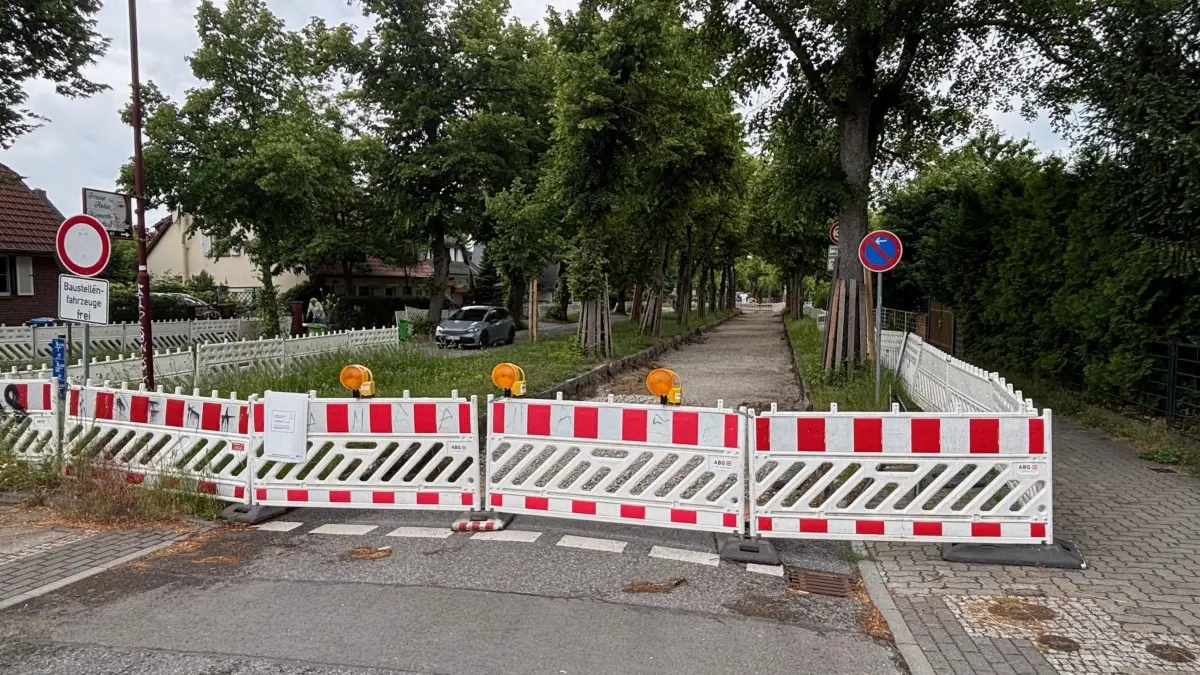 Baustelle in der Lindenstraße in Neuenhagen (seit 2024)