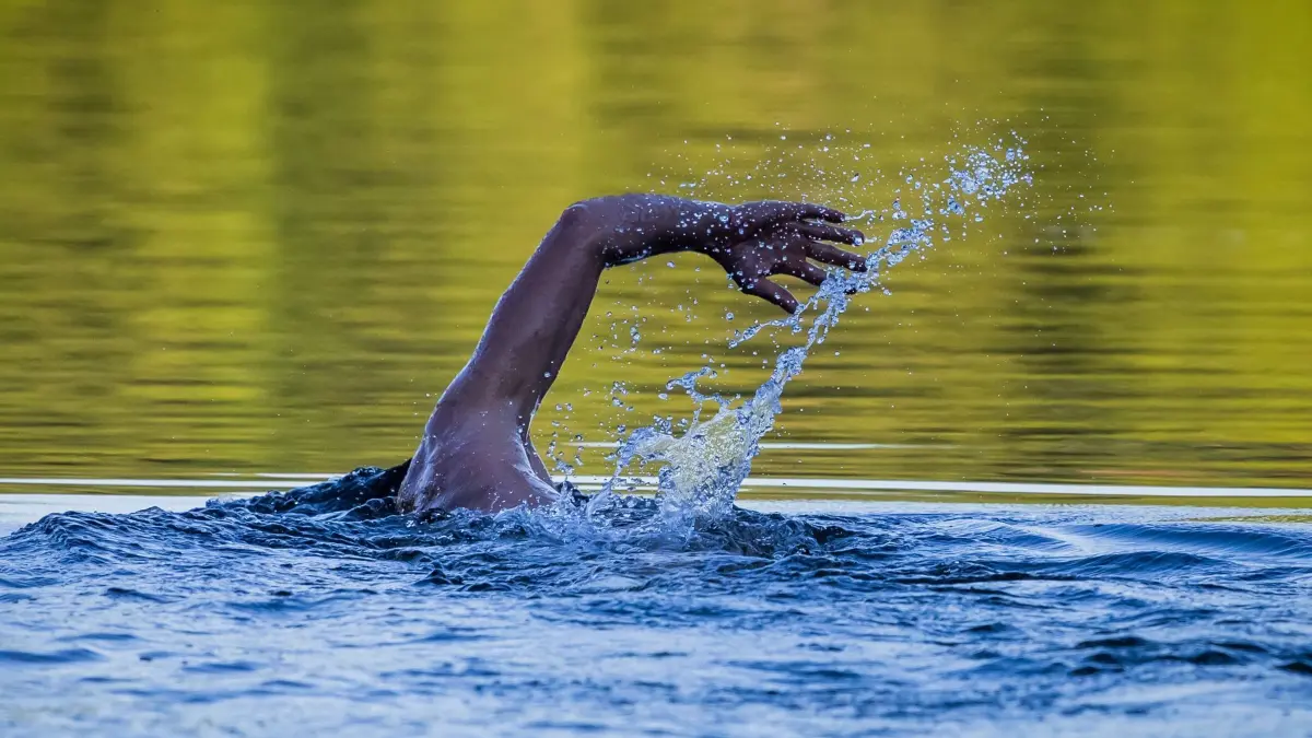 Hitze in Berlin: ARCHIV - 24.06.2026, Berlin: Eine Person schwimmt am frühen Morgen im Schlachtensee (Symbolbild). (zu dpa: «Berliner Beschwerden: Amt nahm Nacktbader die Klamotten weg») Foto: Christoph Soeder/dpa +++ dpa-Bildfunk +++