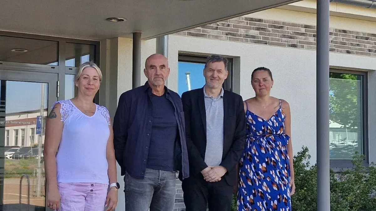Amt Neuzelle: vollständige Führungsriege: Ordnungsamtsleiterin Doreen Lagansky, Bauamtsleiter Jörg-Rüdiger Hintze, Amtsdirektor Andreas Fischer und Kämmerin Anne-Katrin Wiese