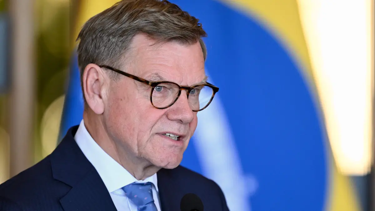 BRAZIL-GERMANY-DIPLOMACY: Germany's Foreign Minister Johann Wadephul speaks during a statement alongside Brazilian Foreign Minister Mauro Vieira (out of frame) at the Itamaraty Palace in Brasilia on July 3, 2026. (Photo by Evaristo Sa / AFP)