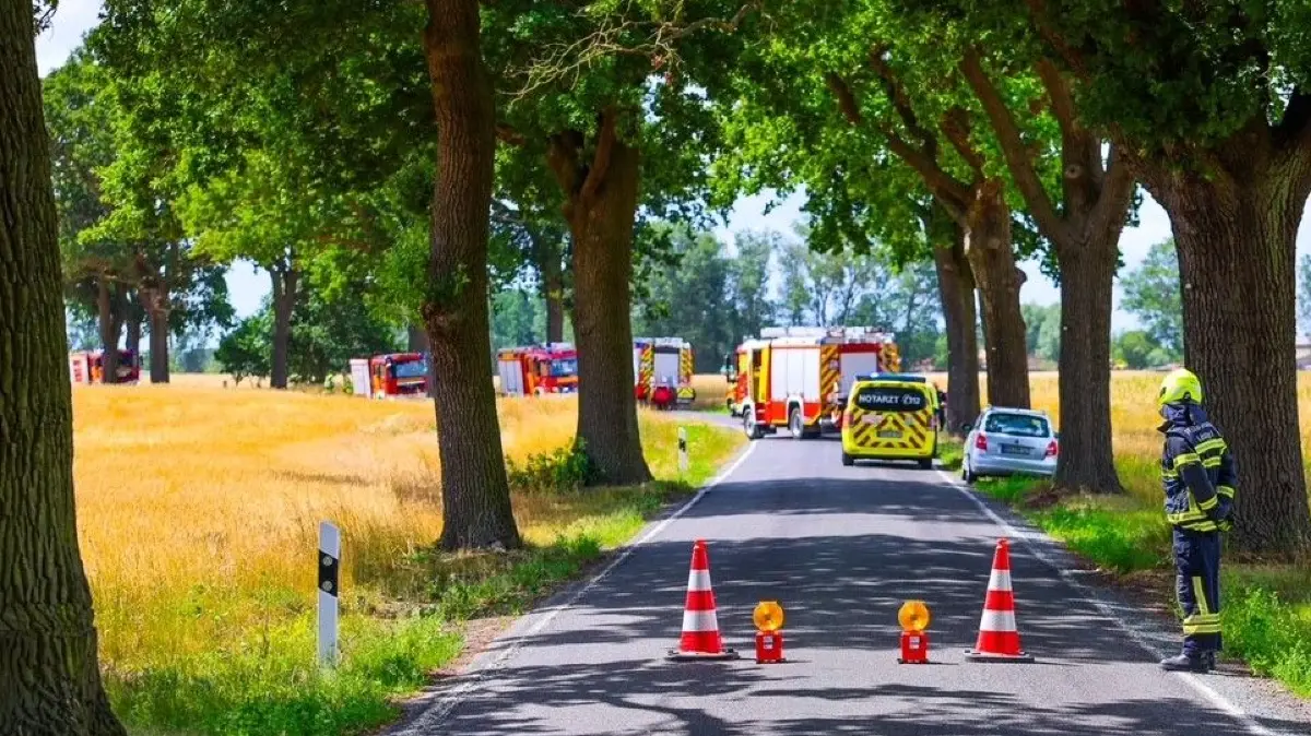 Die Landesstraße 17 zwischen Groß-Ziethen und Schwante war längere Zeit gesperrt.