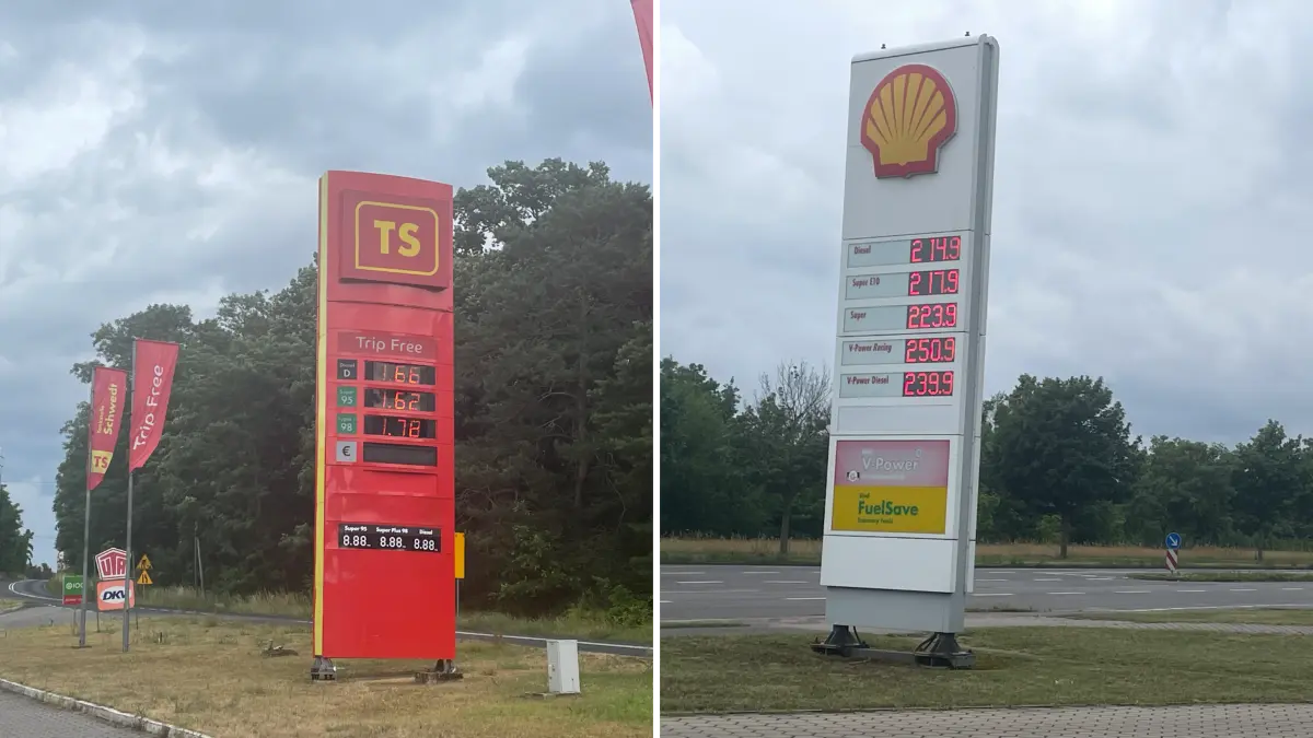 Nach dem Tankrabatt: Wie ist die Stimmung an der Zapfsäule? Und was kosten Benzin und Diesel in Schwedt und in Polen?