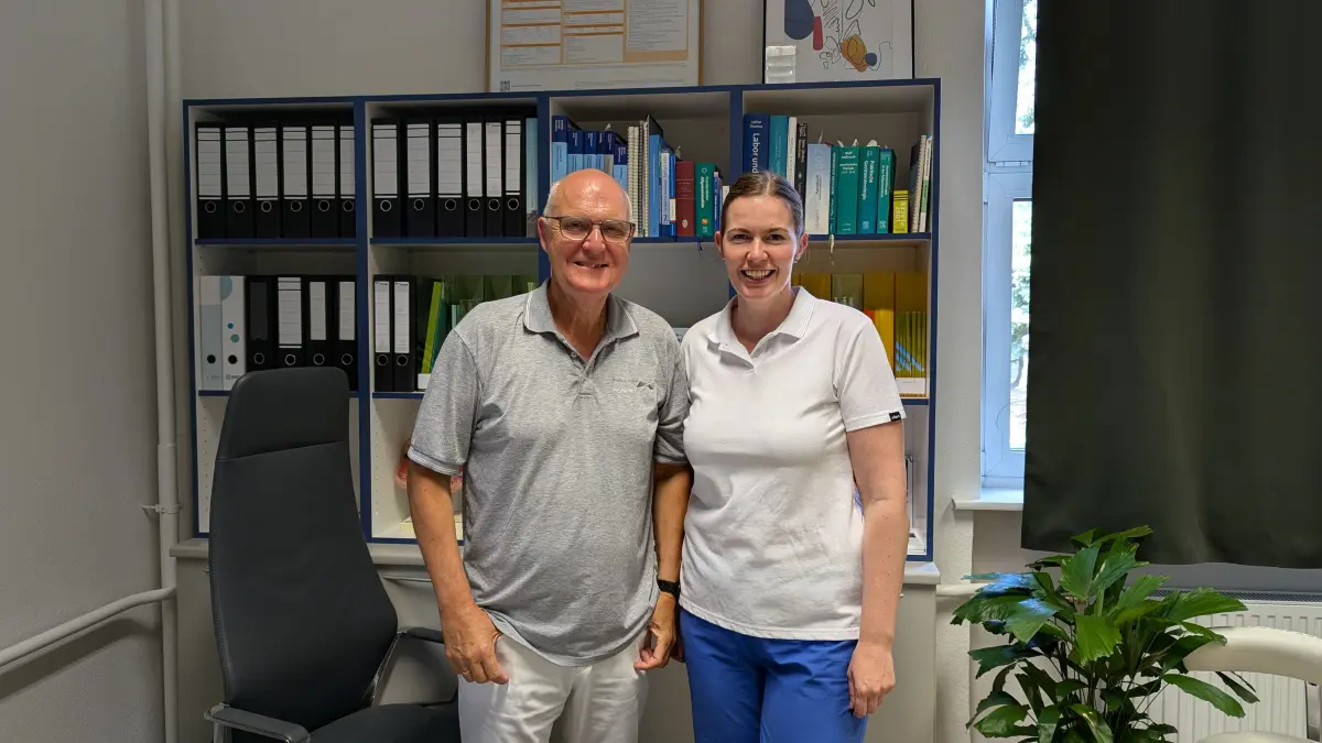 Dr Müller und Dr Pfeifer in der gemeinsamen Praxis in Wriezen