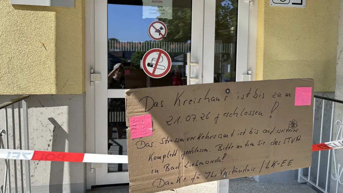 Außenstelle der Kreisverwaltung in Finsterwalde, Kirchhainer Straße 38A, bleibt wegen eines gewalttätigen Zwischenfalls vorerst geschlossen.