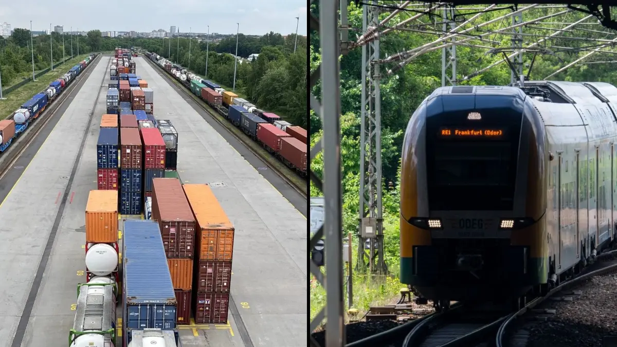 KV-Terminal für den Umschlag von Waren und der RE1 auf dem Weg nach Frankfurt (Oder): Die Netzwerkstatt geht auf die Forderungen mehrerer Unternehmensnetzwerke ein - und schlägt einen Bogen zum RE1.
