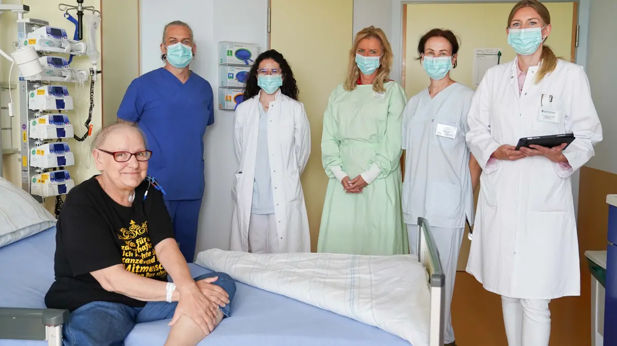 Das Team der Medizinischen Klinik I mit Carla Raum im Klinikum Frankfurt (Oder)