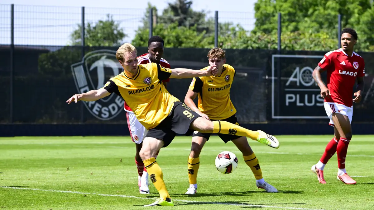 Foto zeigt: Vincent Vermeij (Dynamo)
Datum: 250726
Testspiel im Trainingszentrum Dynamo Dresden Energie Cottbus 1. Spiel 1:2