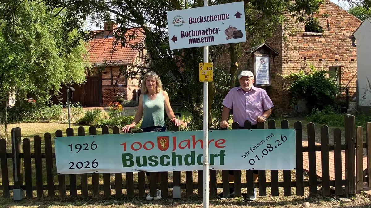 Karin Finsel, Ortsvorsteherin von Buschdorf und Michael Oelsch, Vize-Bürgermeister von Zechin