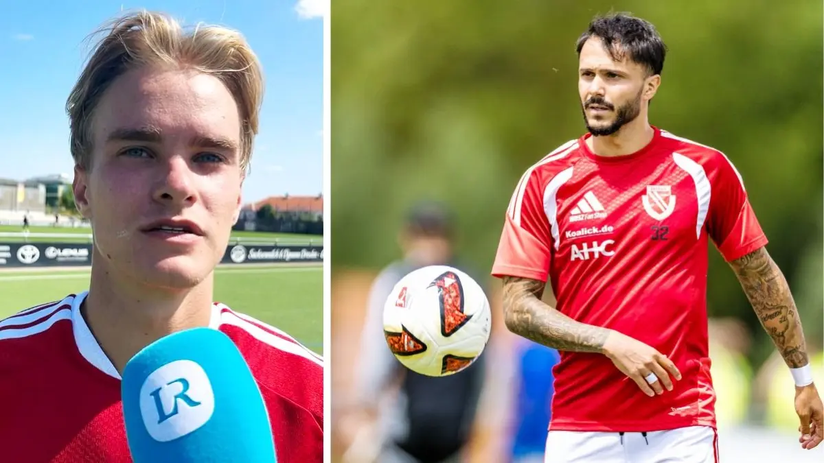 Lukas Michelbrink erklärt im Interview nach dem Testspiel von Energie Cottbus bei Dynamo Dresden, wie das Zusammenspiel mit Leonardo Bittencourt funktioniert.