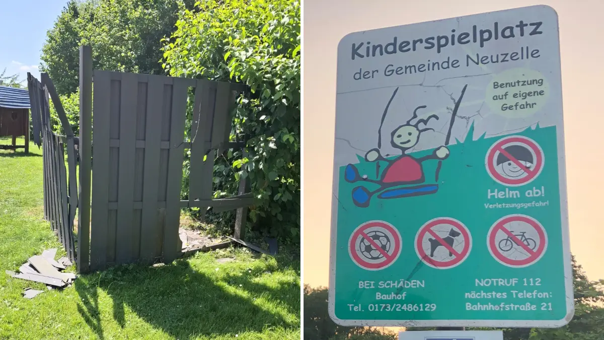 Vandalismus auf dem Spielplatz Neuzelle