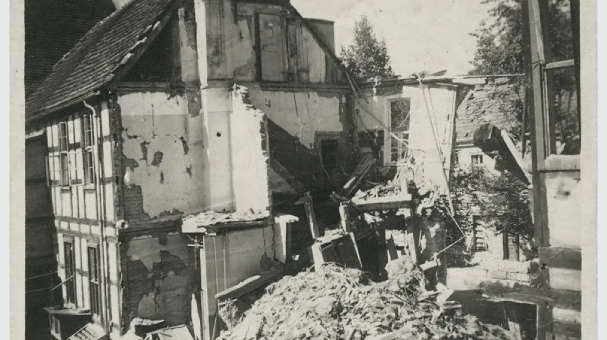 Zerstörtes Haus in der Kirchstraße 31 in Rheinsberg
