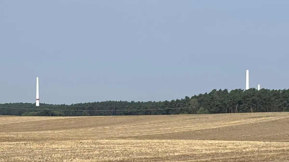 Die Betontürme überragen den Wald zwischen dem Eisenhüttenstädter Ortsteil Diehlo und Fünfeichen. Doch warum geht es nicht weiter?