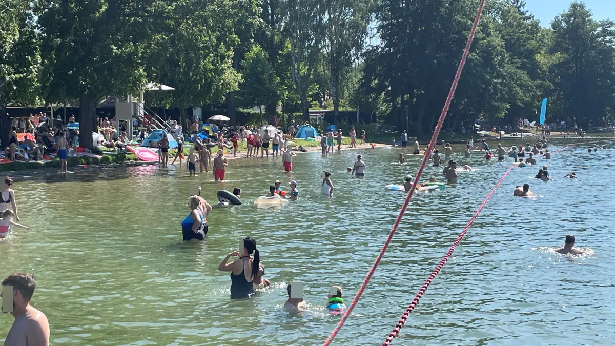 Wandlitzsee, Schwimmer, Badegäste sonniger Tag