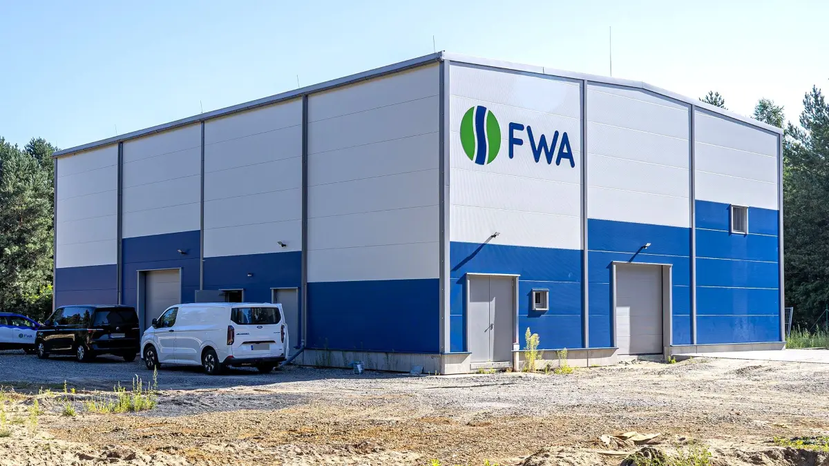Müllrose. Neues Wasserwerk der FWA GmbH Frankfurt (Oder) in Müllrose. Die Einweihung ist für Anfang Oktober 2026 geplant. 14.08.2026 Foto: Lutz Boltz - Bild honorarpflichtig!