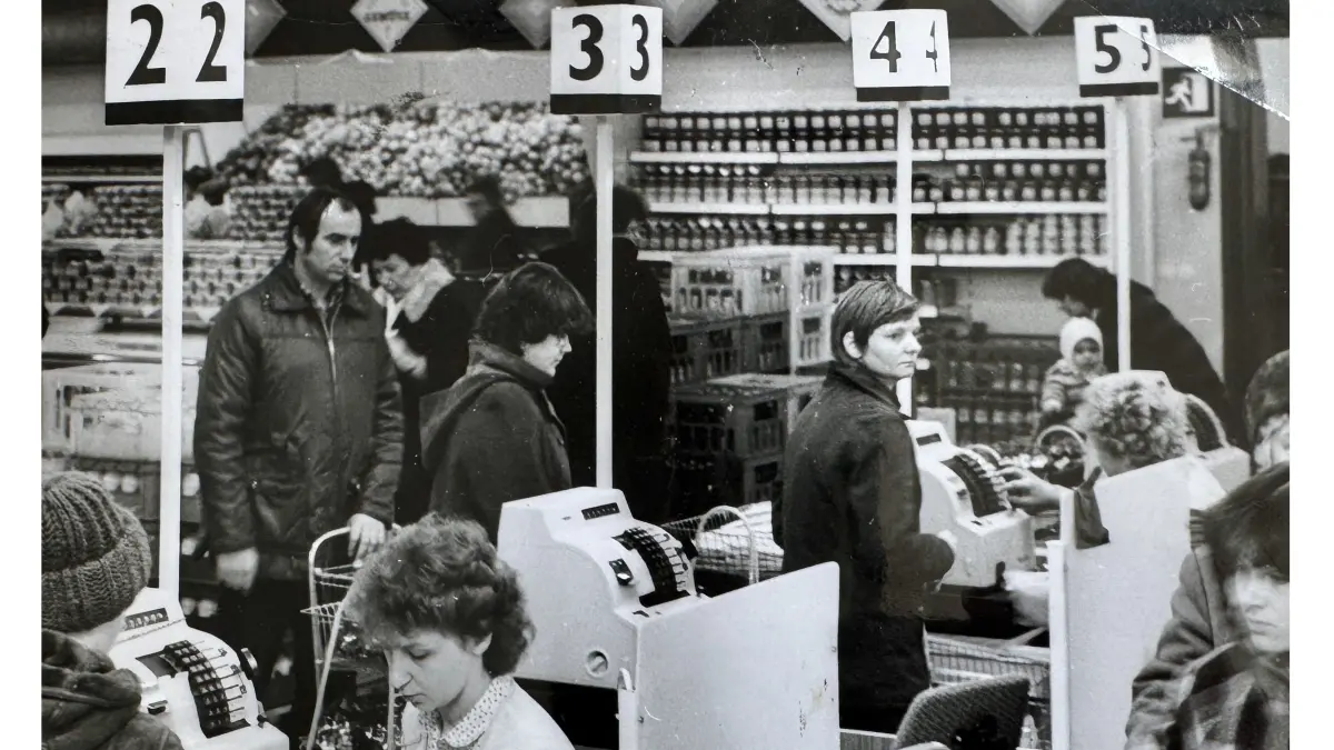 Kaufhalle in Neuberesinchen zu DDR-Zeiten (1984): eine von vielen Einkaufsmöglichkeiten in Frankfurt (Oder).