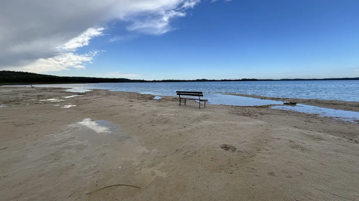 Das trockene Ufer des Parsteiner See.s