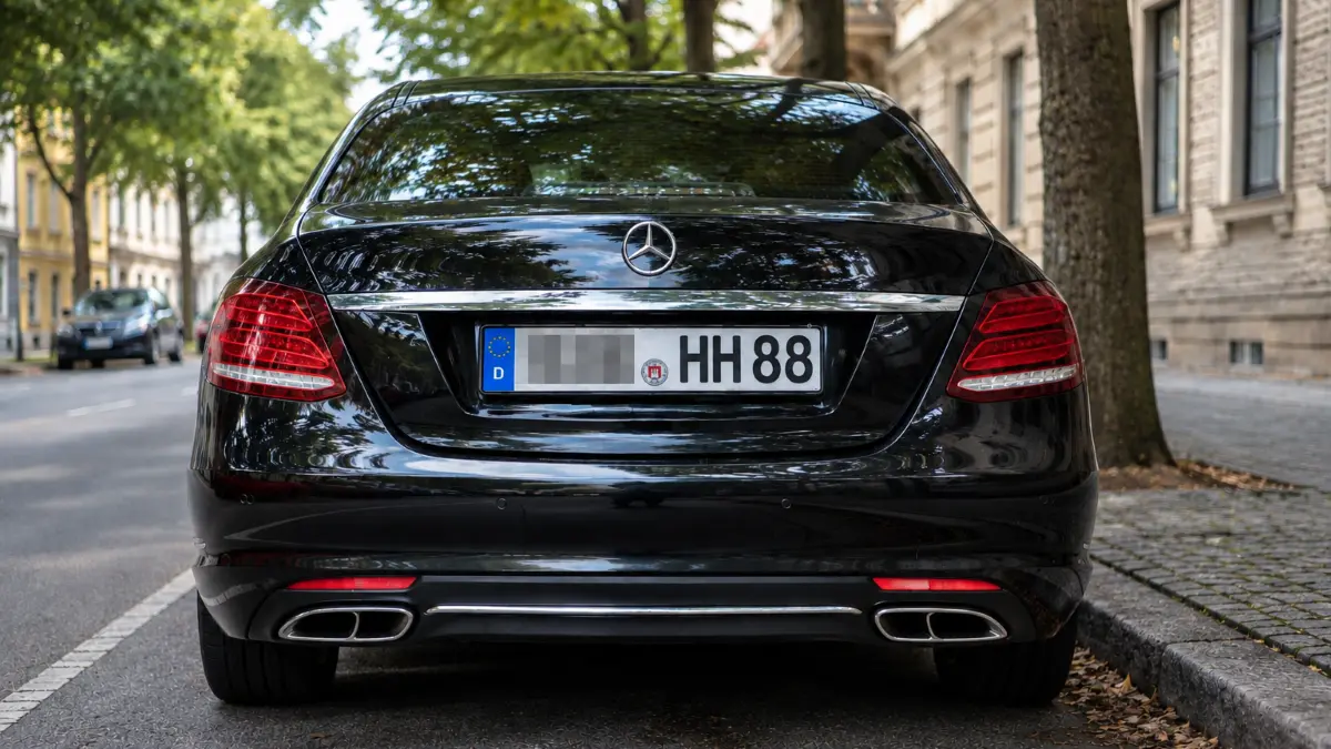Auto mit rechtsextremistischem Kennzeichen. Welche Zahlen- und Buchstabenkombinationen sind für Kfz gesperrt? (Dieses Bild wurde mit KI erstellt)