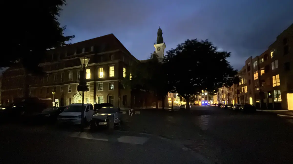 Die Innenstadt von Frankfurt (Oder) am Freitag, 11. September, gegen 20:30 Uhr.