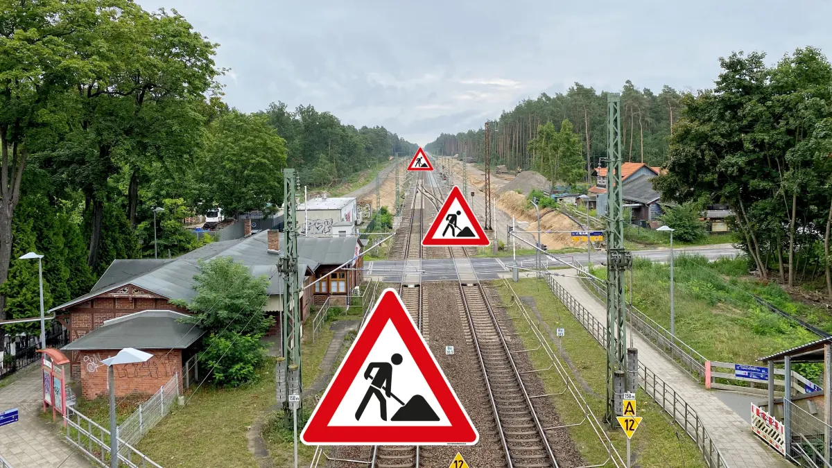 Bahnhof Fangschleuse Baustellen RE1
