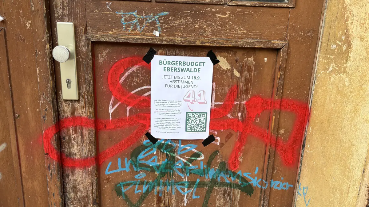 Jugendliche aus Eberswalde kämpfen für ein Jugendzentrum. Hier ein Aushang in der Schicklerstraße.
