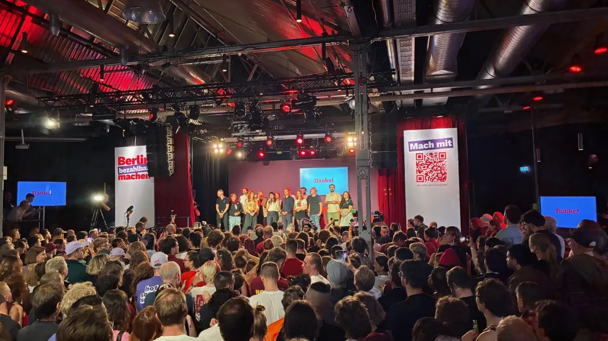 Wahlparty der Linken in Berlin im Festsaal Kreuzberg. Clan
