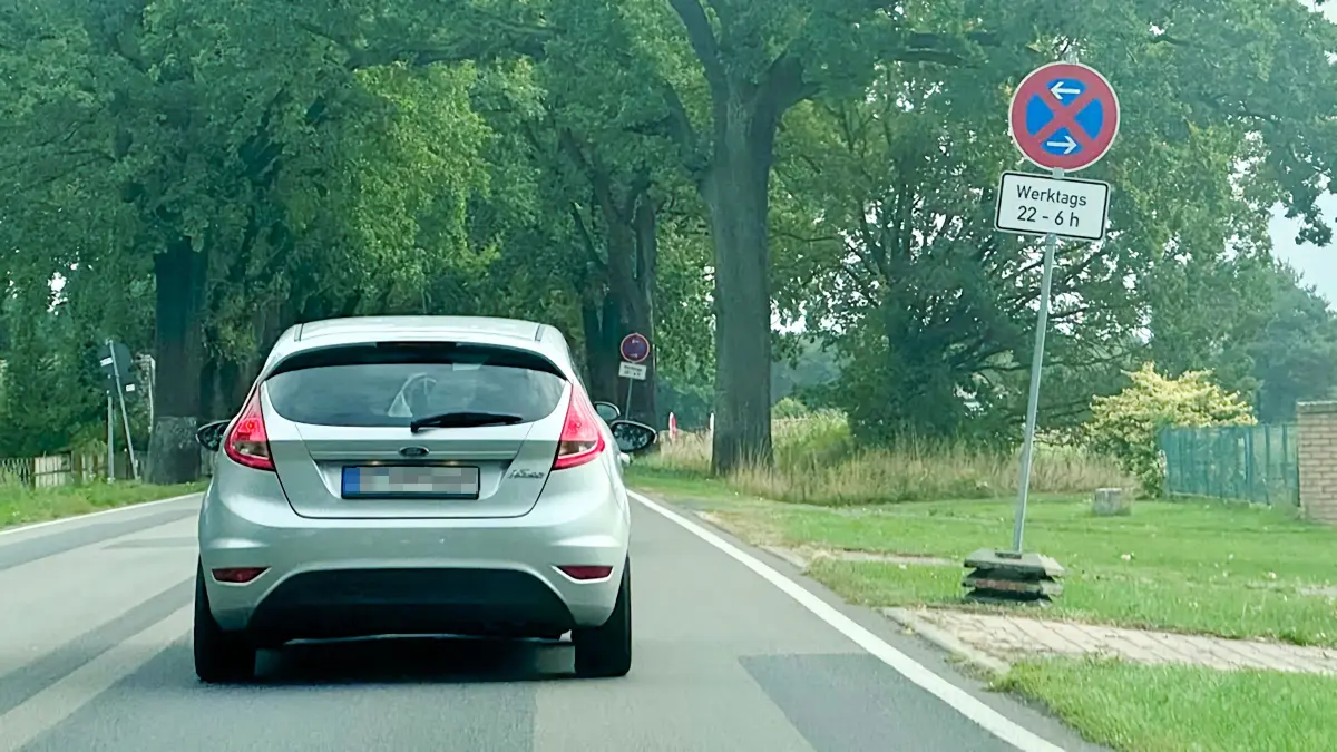 Zahlreiche Halteverbotsschilder säumen derzeit die B1 in Hoppegarten bei Müncheberg. Sie gelten nur nachts – und das hat einen besonderen Grund.