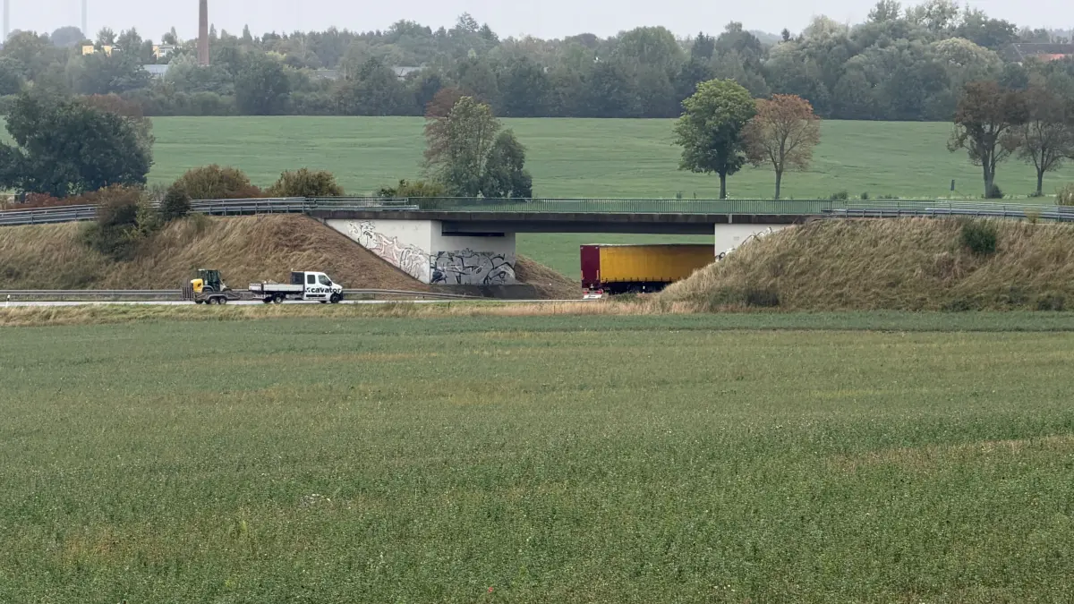 Autobrücke über die B1 bei Müncheberg: Ab Montag wird diese Brücke unter Vollsperrung saniert.