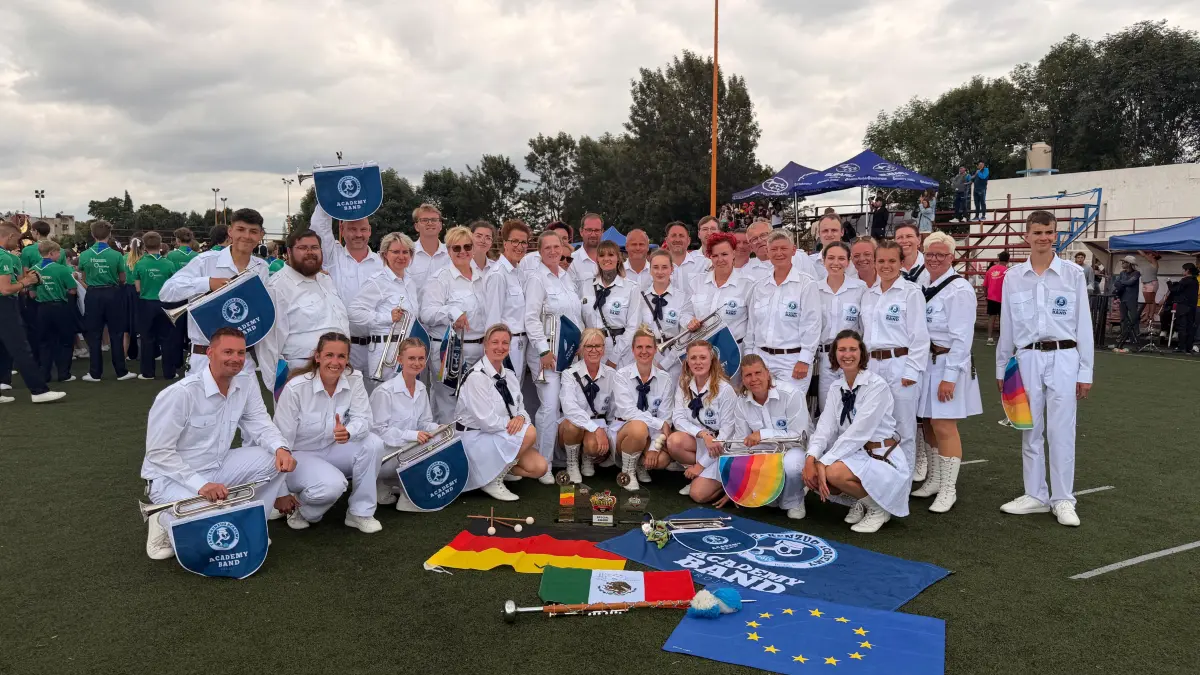 Die Academy-Band in Mexiko bei der Weltmeisterschaft der Marching-Show-Bands.