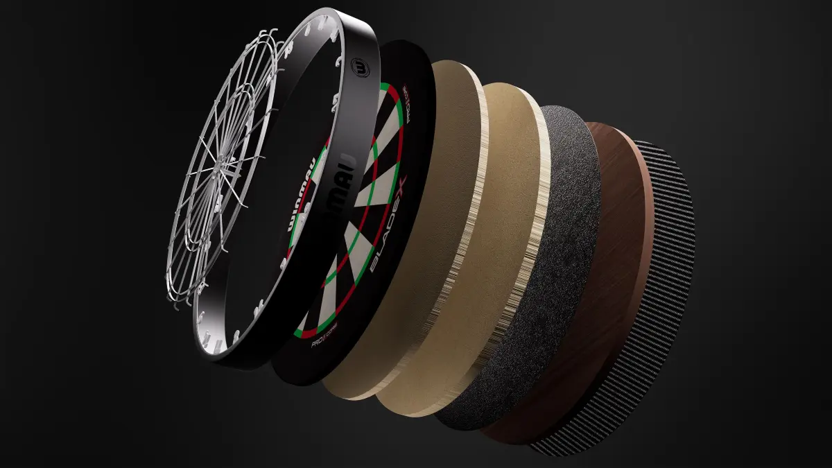 Winmau Blade X. Mehrschichtiger Aufbau für lange Nutzung und exakte Ergebnisse.