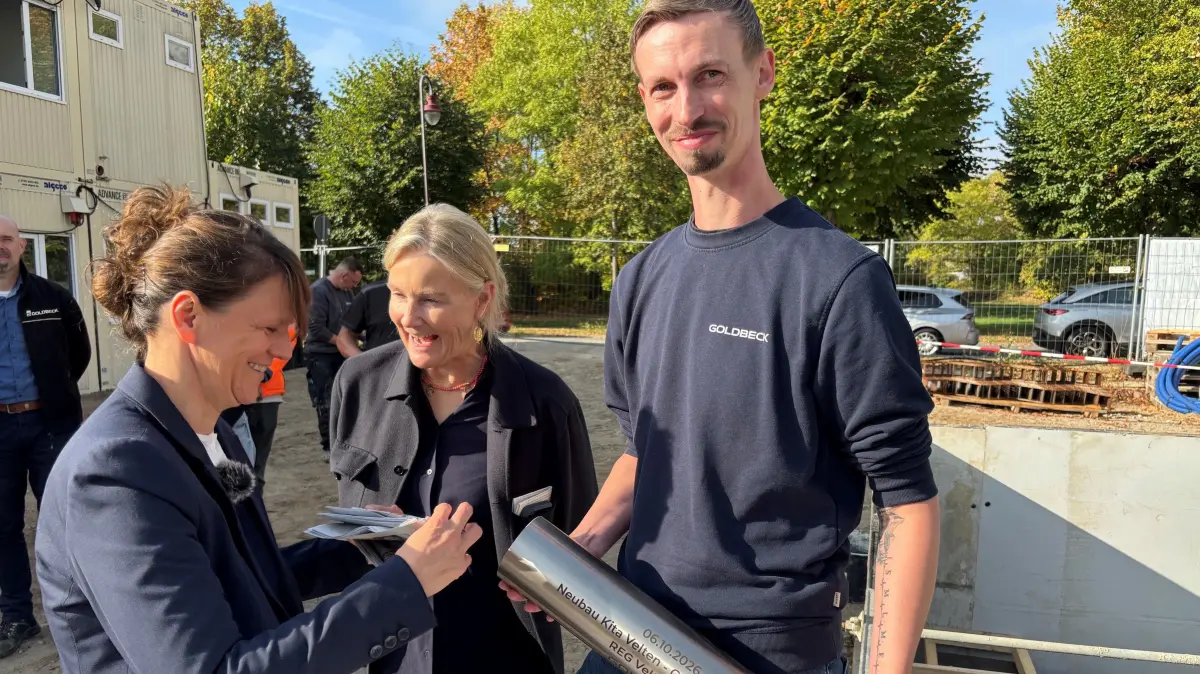 Kita Kenntnisreich Grundsteinlegung Bürgermeisterin Manuela Nebel Geschäftsführerin Claudia Lotz Oktober 2026