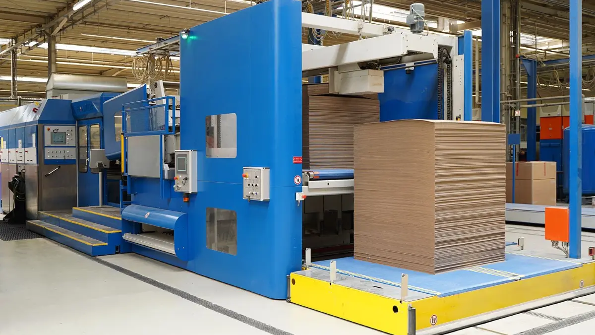 Die Rotationsstanze in Eberswalde kann in Windeseile Teile ausstanzen und Kartons bedrucken. Bisher werden in Eberswalde weiterhin Verpackungen für Konsumgüter sowie für die Getränke- und Lebensmittelbranche hergestellt, doch was die Zukunft bringt, ist offen.