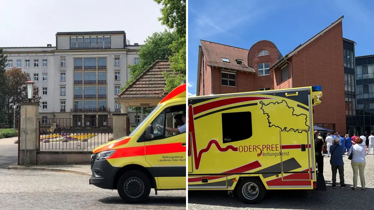 Wie sieht die Zukunft der beiden kommunalen Krankenhäuser in Eisenhüttenstadt (l.) und in Beeskow aus? Die Diskussion läuft.