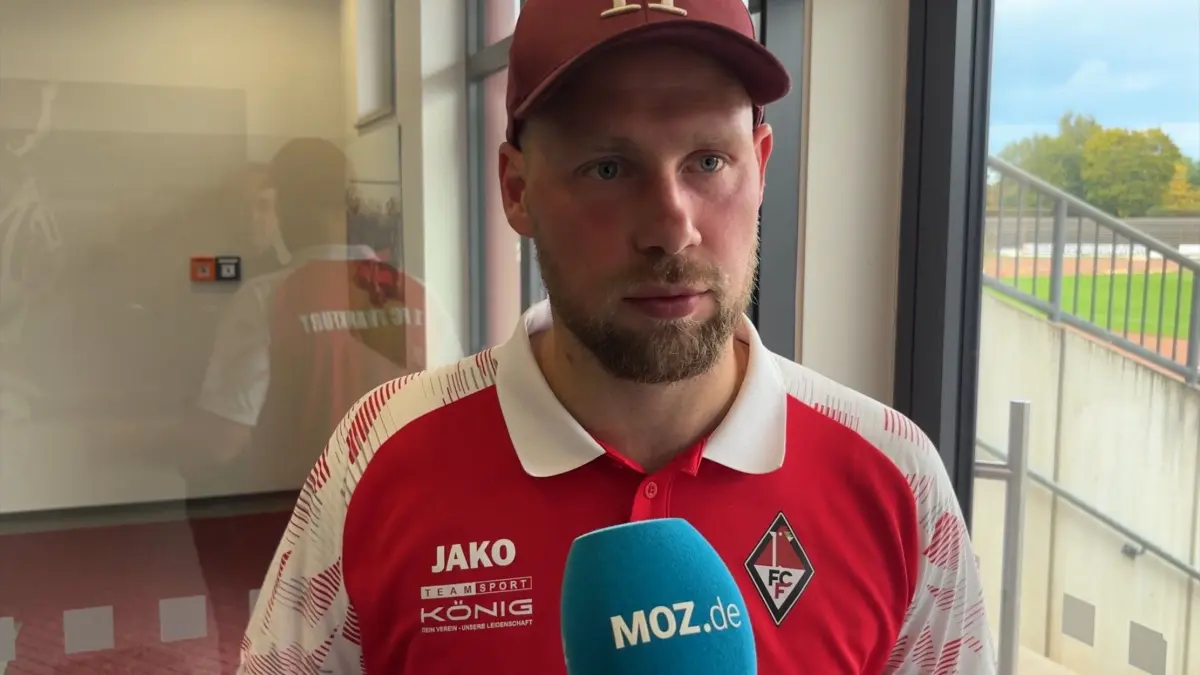 Sebastian Lawrenz vom 1. FC Frankfurt spricht nach der Heimniederlage gegen den VfB Germania Halberstadt in der NOFV-Oberliga Süd über den verschossenen Elfmeter, Optimismus und Motivation.